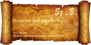 Szalka Balambér névjegykártya